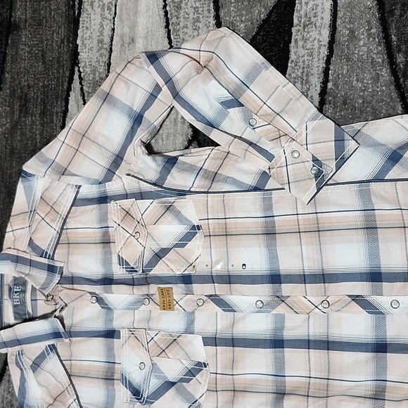 BKE EMBROIDERED PLAID TAILORED FIT SNAP-BUTTON LONG-SLEEVED SHIRT - Picture 5 of 13